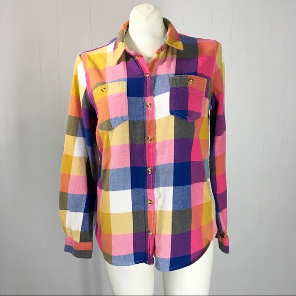 🚫SOLD🚫Mossimo Pink Flannel Shirt Purple Button - Picture 2 of 8